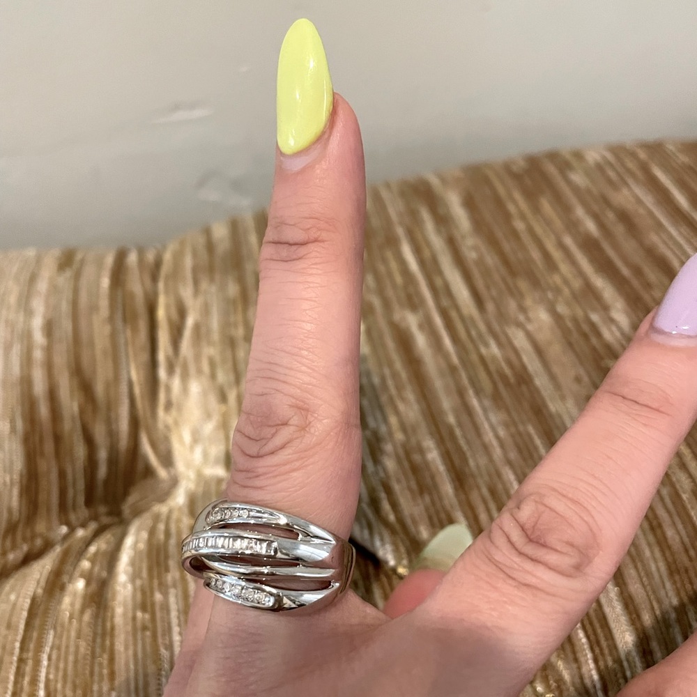Diamond Ring Sterling Silver Ring - Size 7